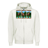 Oatmeal Heather parasaurolophus sippy cup Zipper Hoodie - Artiststas