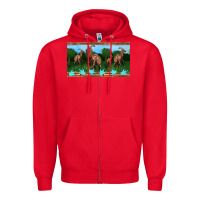 Red parasaurolophus sippy cup Zipper Hoodie - Artiststas