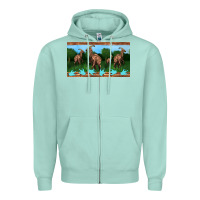 Seafoam parasaurolophus sippy cup Zipper Hoodie - Artiststas