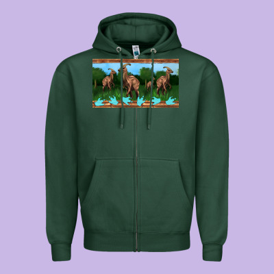 Parasaurolophus Sippy Cup Zipper Hoodie Designed By Artiststas