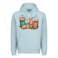 Blue Mist cute pigs coffee Premium Hoodie - Jasminsmagicworld