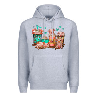 Heather Grey cute pigs coffee Premium Hoodie - Jasminsmagicworld