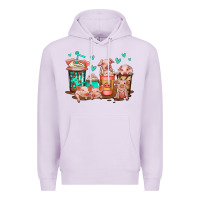 Lilac cute pigs coffee Premium Hoodie - Jasminsmagicworld