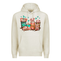 Oatmeal Heather cute pigs coffee Premium Hoodie - Jasminsmagicworld