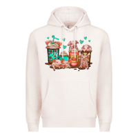 Pale Pink cute pigs coffee Premium Hoodie - Jasminsmagicworld