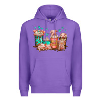 Purple cute pigs coffee Premium Hoodie - Jasminsmagicworld