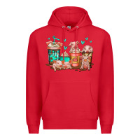 Red cute pigs coffee Premium Hoodie - Jasminsmagicworld