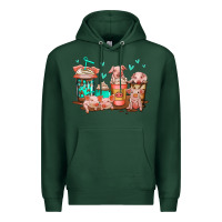 Sports Green cute pigs coffee Premium Hoodie - Jasminsmagicworld