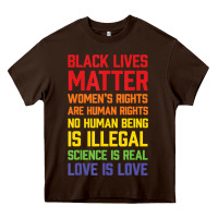 Chocolate Brown Black Lives Matter List Heavy Core Tee - longCreatives