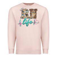 Pale Pink western nurse rn  life Premium Sweatshirt - BarkalooDesign