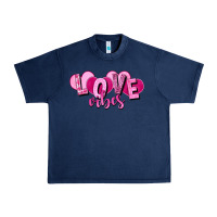 Navy Love vibes Valentine's Day Urban Heavy Tee - HowdyJamesFarm