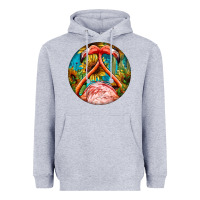 Heather Grey flamingos with western background Heavyweight Hoodie - BarkalooDesign