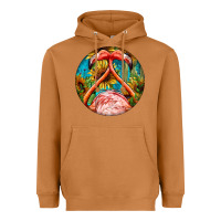 Meerkat flamingos with western background Heavyweight Hoodie - BarkalooDesign
