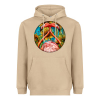 Mushroom flamingos with western background Heavyweight Hoodie - BarkalooDesign