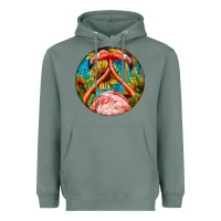 Sage flamingos with western background Heavyweight Hoodie - BarkalooDesign