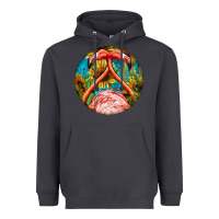 Smoke flamingos with western background Heavyweight Hoodie - BarkalooDesign