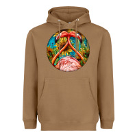Toasted Coconut flamingos with western background Heavyweight Hoodie - BarkalooDesign