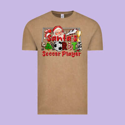 Santas Favorite Soccer Player Vintage Tee Designed By Cowgirlartshop