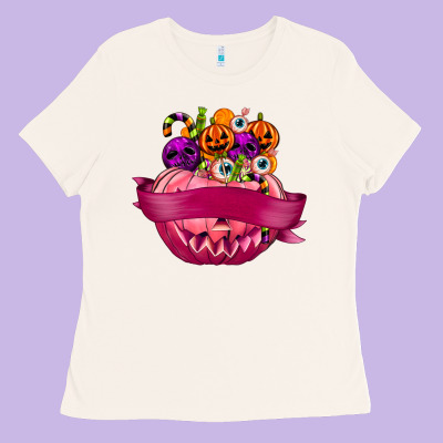 Personalized Girl Halloween Candy Ladies Tee Designed By Texasbilliewilder