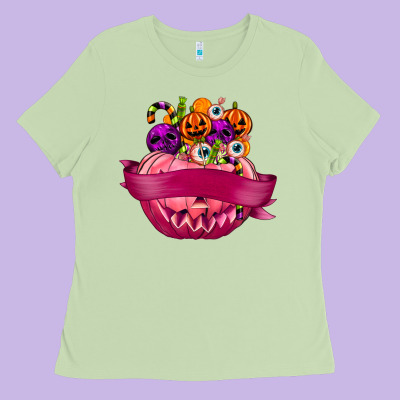 Personalized Girl Halloween Candy Ladies Tee Designed By Texasbilliewilder