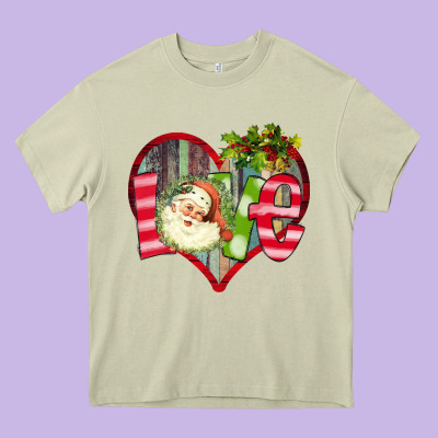 Love Christmas Santa Heavy Core Tee Designed By Bettercallsaul