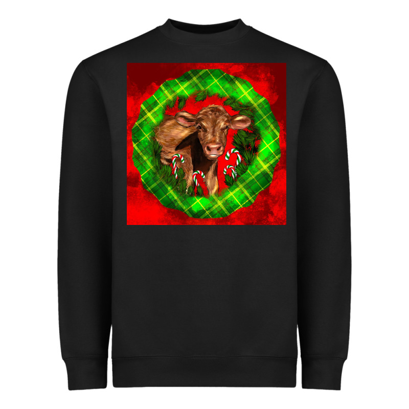 Christmas Red Angus Calf Heavyweight Sweatshirt by LillyAllenDesigns | Teevron