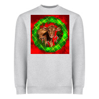 Heather Grey christmas red angus calf Heavyweight Sweatshirt - LillyAllenDesigns