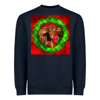 Navy christmas red angus calf Heavyweight Sweatshirt - LillyAllenDesigns