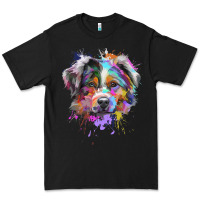 Black Splash Art Australian Shepherd   Aussie Lover Gifts Premium Tee - longCreatives