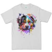 Dove Grey Splash Art Australian Shepherd   Aussie Lover Gifts Premium Tee - longCreatives