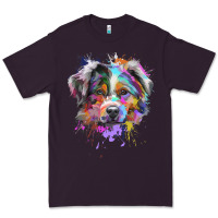 Plum Splash Art Australian Shepherd   Aussie Lover Gifts Premium Tee - longCreatives