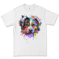 White Splash Art Australian Shepherd   Aussie Lover Gifts Premium Tee - longCreatives