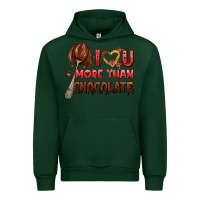 Forest Green i love you more than chocolate Urban Hoodie - AdoDesignShop