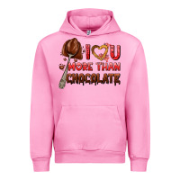 Fuchsia Pink i love you more than chocolate Urban Hoodie - AdoDesignShop