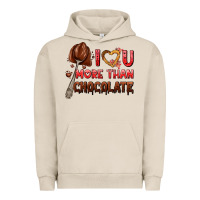 Pigment French Oak i love you more than chocolate Urban Hoodie - AdoDesignShop