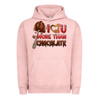 Pigment Salmon i love you more than chocolate Urban Hoodie - AdoDesignShop