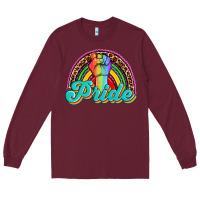 Burgundy pride rainbow Long Sleeve Tee - OliviaCreatesArt
