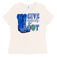 Bone give cancer the boot colon cancer blue ribbon nca Ladies Tee - NancyCooperArtShop