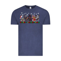 Vintage Denim merry christmas gnomies Vintage Tee - CowGirlArtShop