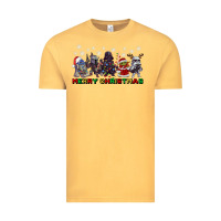 Vintage Mustard merry christmas gnomies Vintage Tee - CowGirlArtShop