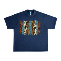 Navy tool leather leopard cowhide backround Urban Heavy Tee - RanaPortraitStore