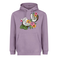 Lavender coconut with tropical leavers and flowers Heavyweight Hoodie - BarkalooDesign