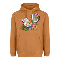 Meerkat coconut with tropical leavers and flowers Heavyweight Hoodie - BarkalooDesign