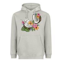 Moon Dust coconut with tropical leavers and flowers Heavyweight Hoodie - BarkalooDesign