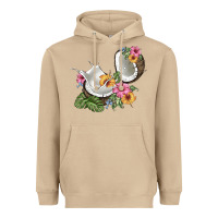 Mushroom coconut with tropical leavers and flowers Heavyweight Hoodie - BarkalooDesign