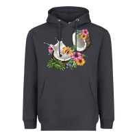 Smoke coconut with tropical leavers and flowers Heavyweight Hoodie - BarkalooDesign