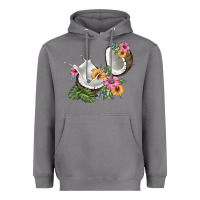 Storm coconut with tropical leavers and flowers Heavyweight Hoodie - BarkalooDesign