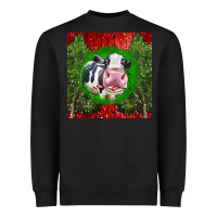 Black christmas holstein Heavyweight Sweatshirt - LillyAllenDesigns