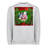 Heather Grey christmas holstein Heavyweight Sweatshirt - LillyAllenDesigns