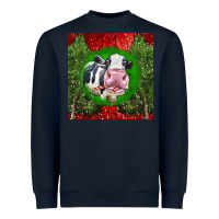 Navy christmas holstein Heavyweight Sweatshirt - LillyAllenDesigns